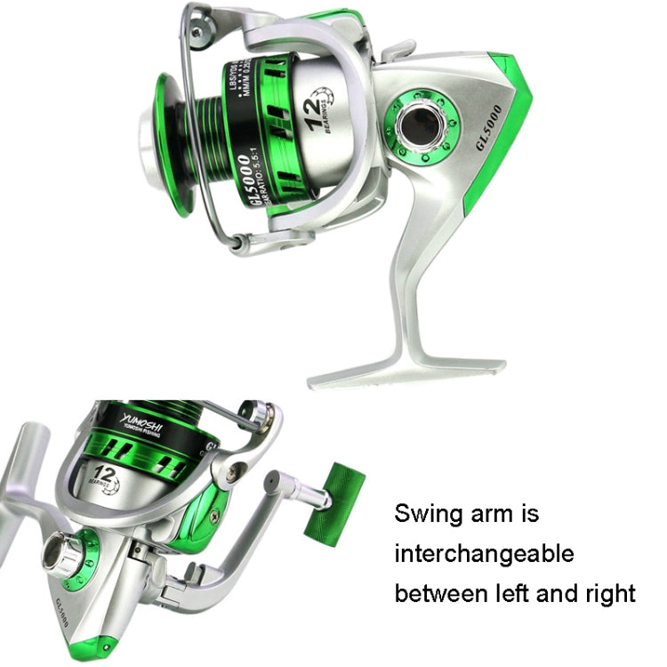YUMOSHI GL Series Fishing Lines Spinning Reel, Specification: GL7000 Black