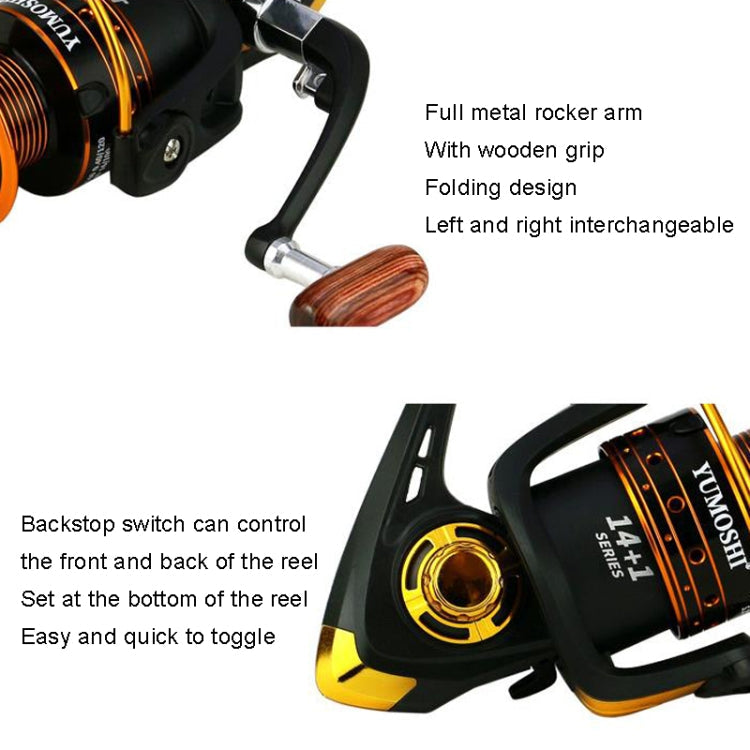 YUMOSHI AX5000 Metal Rocker Fishing Reel Spinning Reel