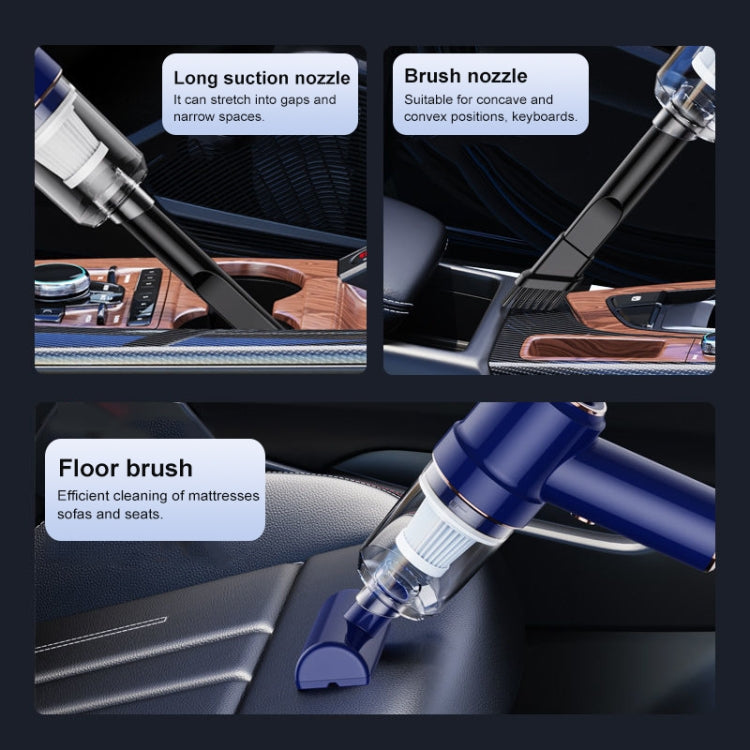 SUITU  ST-6638 Car Wireless Vacuum Cleaner Suction and Blower Integrated With Light ,Spec: Top Version Type-C
