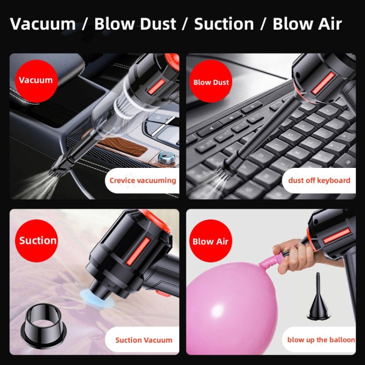 SUITU  ST-6629 3 In 1 5500pa Car Wireless Vacuum Cleaner Blowing Suction And Pumping 3 Modes Black -Seat Charge