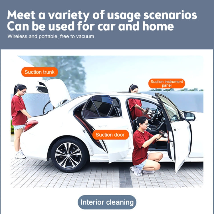 SUITU  ST-6629 3 In 1 5500pa Car Wireless Vacuum Cleaner Blowing Suction And Pumping 3 Modes Black -Seat Charge