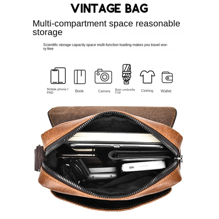 WEIXIER D266 Retro Crossbody Large Capacity Messenger Bag Shoulder Bag Tot Backpack(Black)