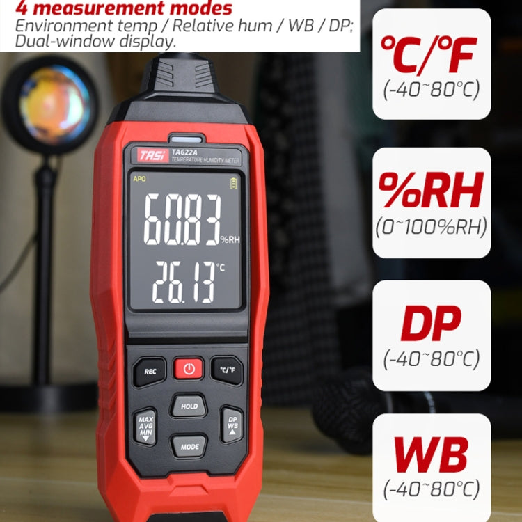 TASI TA622A & TA622B Digital Temperature & Humidity Meter | Dew Point