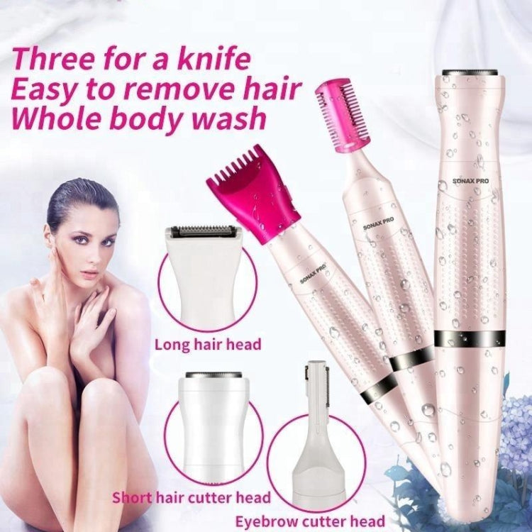 SONAX PRO SN-8855 3 In 1 Shaver Lady Electric Hair Removal Instrument(White)