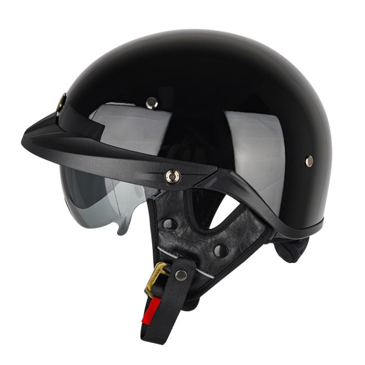 SOMAN Motorcycle Half Helmet Adjustable Helmet With Inner Mirror, M, L, XL, XXL