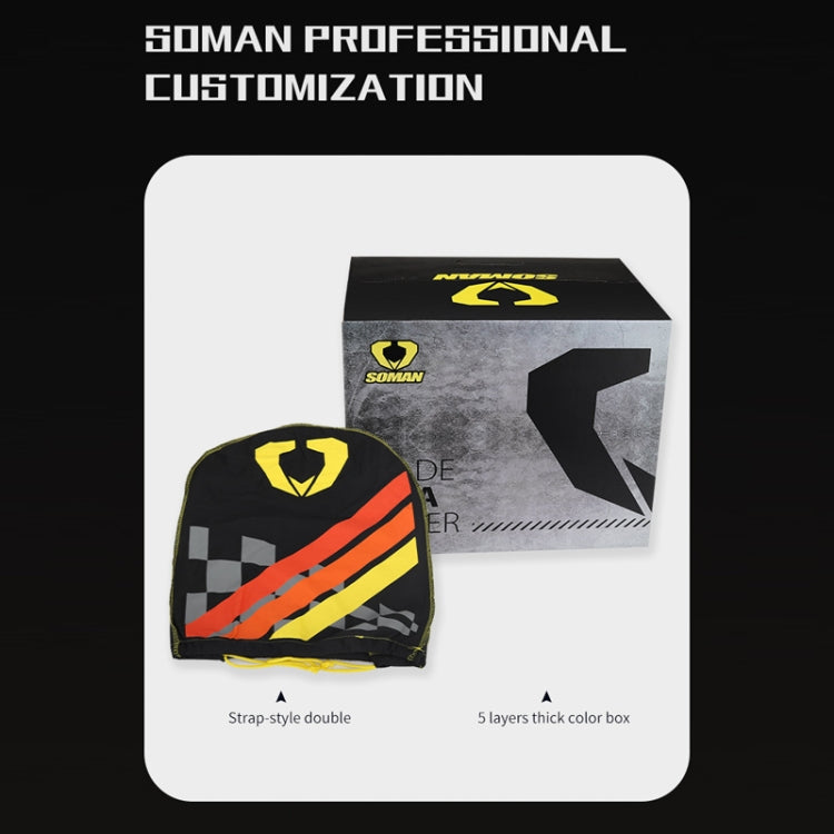 SOMAN Motorcycle Half Helmet Adjustable Helmet With Inner Mirror, Size: M(Cement Gray with Transparent Mirror)