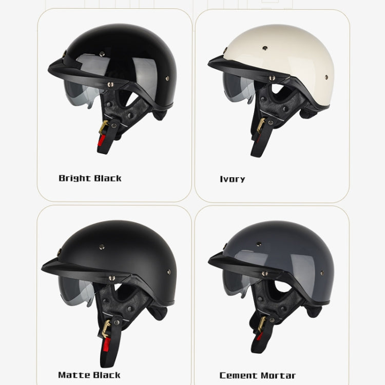 SOMAN Motorcycle Half Helmet Adjustable Helmet With Inner Mirror, Size: XXL(Cement Gray)