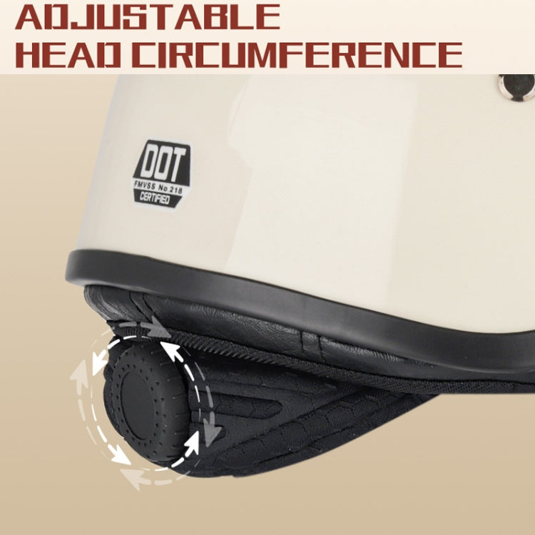 SOMAN Motorcycle Half Helmet Adjustable Helmet With Inner Mirror, Size: M(Cement Gray with Transparent Mirror)