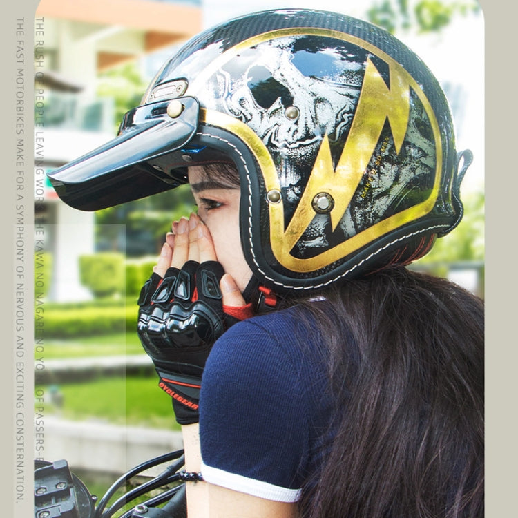 SOMAN Motorcycle Four Seasons Carbon Fiber Half Helmet, Color: FRP Matte Black(XXL)