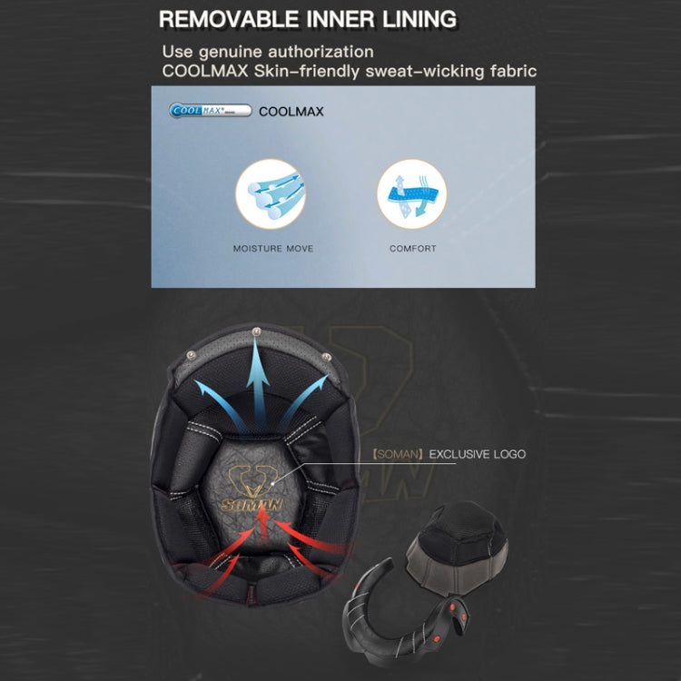 SOMAN Motorcycle Four Seasons Carbon Fiber Half Helmet, Color: Carbon Fiber Gold Lightning(M)