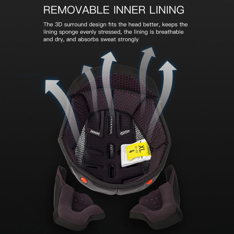 SOMAN Motorcycle Dual Lens Riding Peel-Off Full Coverage Helmet, Size: L(Bright Black Green)