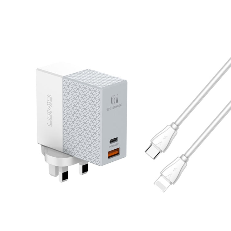 LDNIO A2620C 65W Universal Phone Tablet Charger Type-C/USB-C Port Fast Charger, 65W EU Plug, 65W UK Plug, 65W US Plug