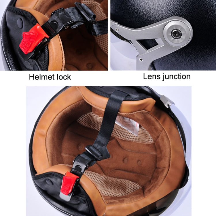 GXT Electric Vehicle Half Cover Four Seasons Retro Helmet, Size: L(Black Red)