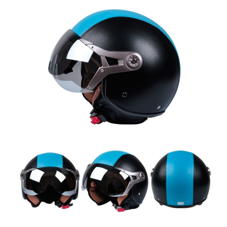 GXT Electric Vehicle Half Cover Four Seasons Retro Helmet, Size: M(White Red)