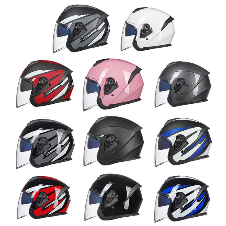 GXT Electric Vehicle Four Seasons Sun Protection & Windshield Double Lens Helmet, Size: XL(Matt Black)