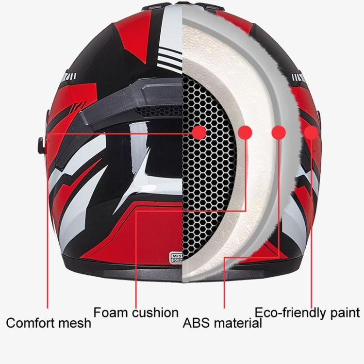 GXT Electric Vehicle Four Seasons Sun Protection & Windshield Double Lens Helmet, Size: XL(Matt Black Red)
