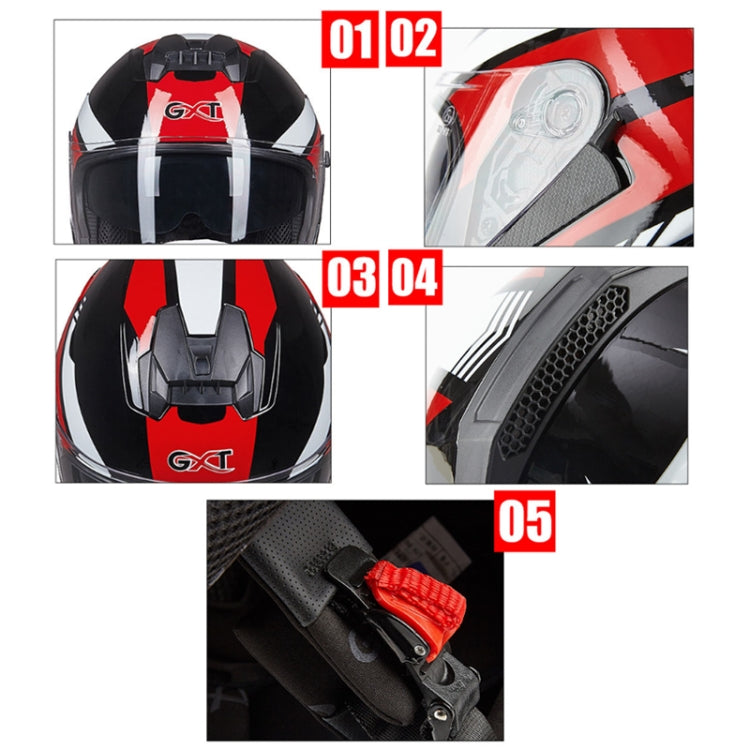GXT Electric Vehicle Four Seasons Sun Protection & Windshield Double Lens Helmet, Size: L(Bright White)
