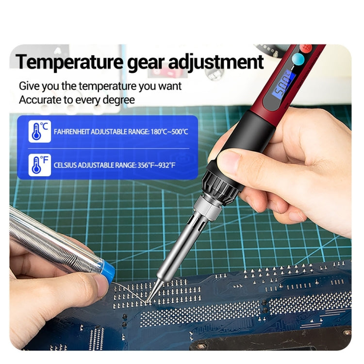 ANENG SL103 17pcs/set Intelligent Digital Display Temperature Adjustment Household Constant Temperature Soldering Iron Set 60W Internal Heat Welding Tool Kit(US Plug)