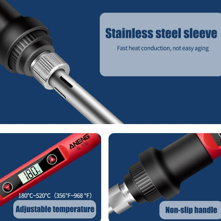 ANENG SL102 16pcs/set Digital Thermostat Household Constant Temperature Soldering Iron Set 60W Internal Heat Welding Tool Kit(EU Plug)