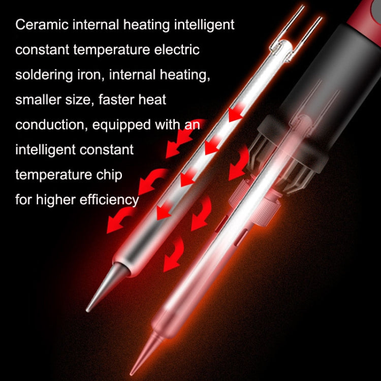 ANENG SL103 17pcs/set Intelligent Digital Display Temperature Adjustment Household Constant Temperature Soldering Iron Set 60W Internal Heat Welding Tool Kit(EU Plug)