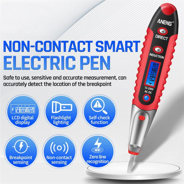 ANENG VD700 2pcs Sound and Light Alarm Non-contact Digital Display Sensor Multi-function Test Pen(Yellow Green)