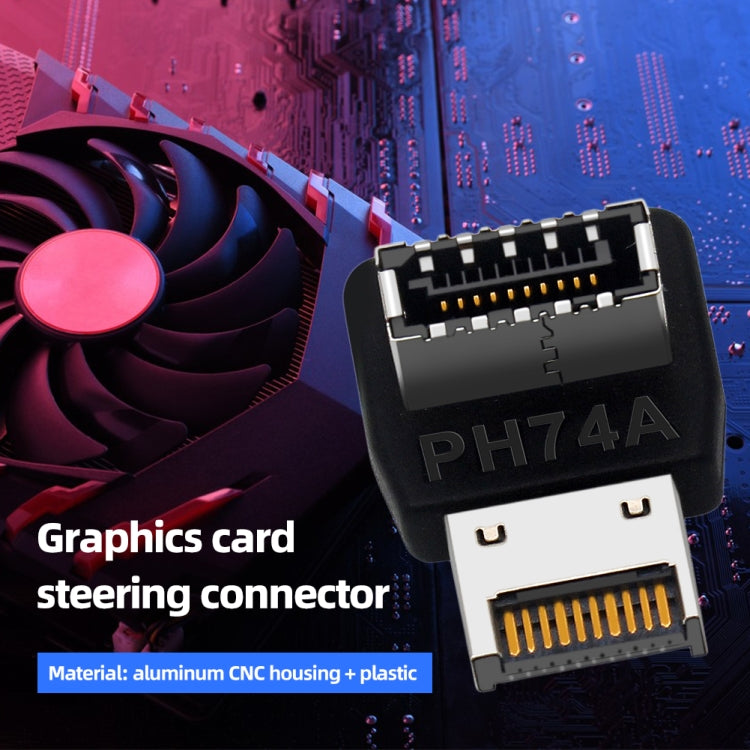 2pcs USB3.1 Type-E Computer Motherboard Interface 90 Degrees Elbow Front Type-C Adapter