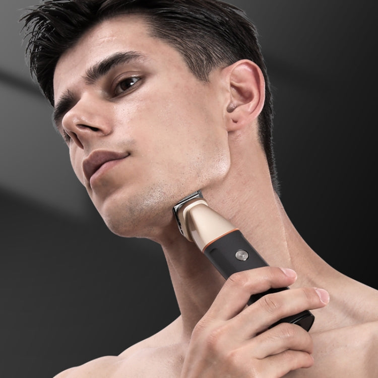 5 In 1 Haircut Digital Display Water Washing Shaver Nose Hair Electric Push Shear Set, LK-881 5 In 1 (Silver)