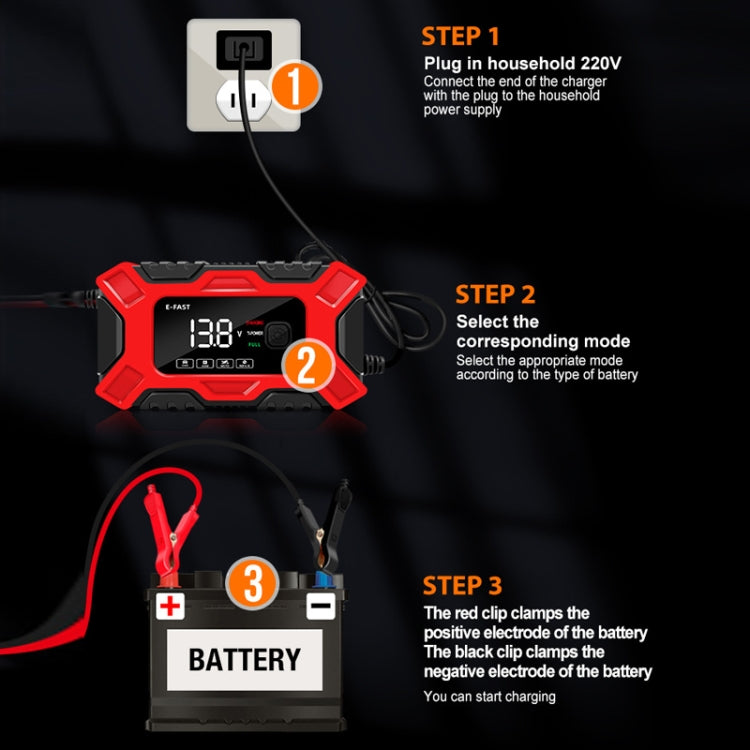 E-FAST 12V Motorcycle Car Battery Charger(US Plug)