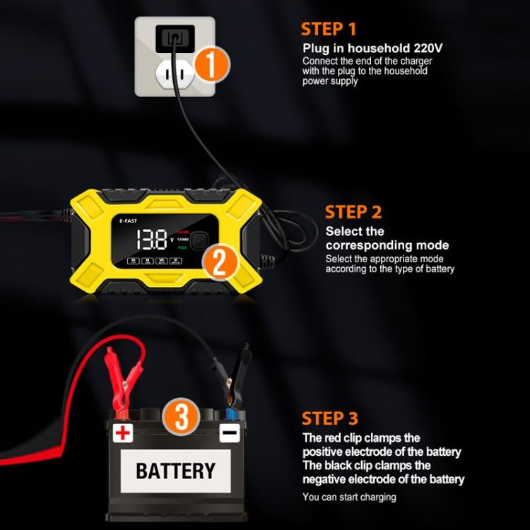 E-FAST 12V Motorcycle Car Battery Charger(US Plug)