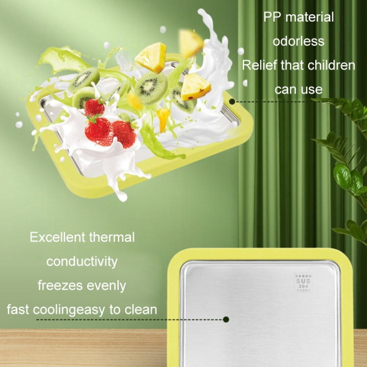 Mini Household Fried Yogurt Machine Children Homemade DIY Fried Ice Tray, Stainless Steel Green 26x21cm, Stainless Steel White 26x21cm, Stainless Steel Pink 22.5x17.5cm, Stainless Steel White 22.5x17.5cm, Aluminum Alloy White 22.5x17.5cm               ...