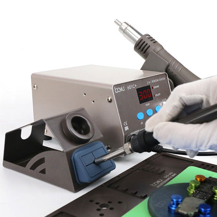 BAKU BA-601C+ Digital Display 2-In-1 Electric Soldering Iron Heat Exchanger Mobile Phone Maintenance Desoldering EU Plug 220V