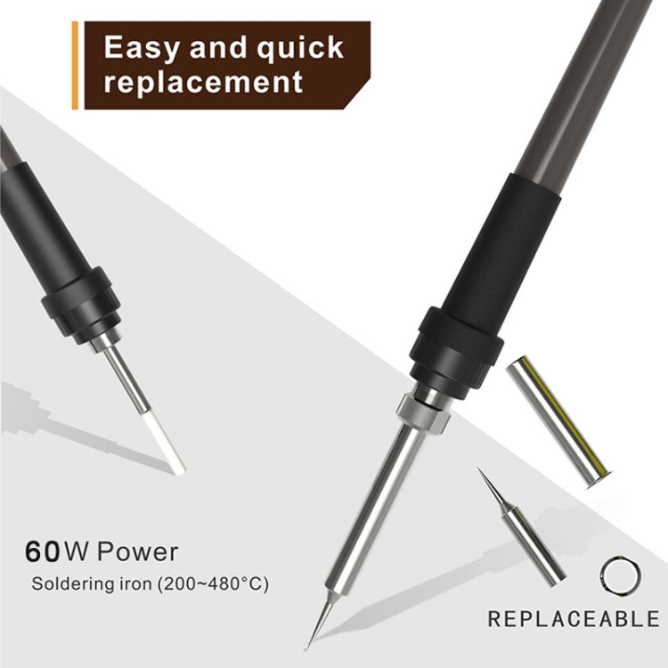 BAKU BA-601C+ Digital Display 2-In-1 Electric Soldering Iron Heat Exchanger Mobile Phone Maintenance Desoldering EU Plug 220V