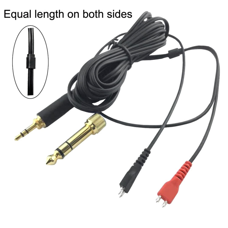 For Sennheiser HD25 / HD560 / HD540 / HD480 / HD430 / HD250 Headset Audio Cable, ZS0093 Two Sides Equivalent, ZS0093 Left Long Right Short