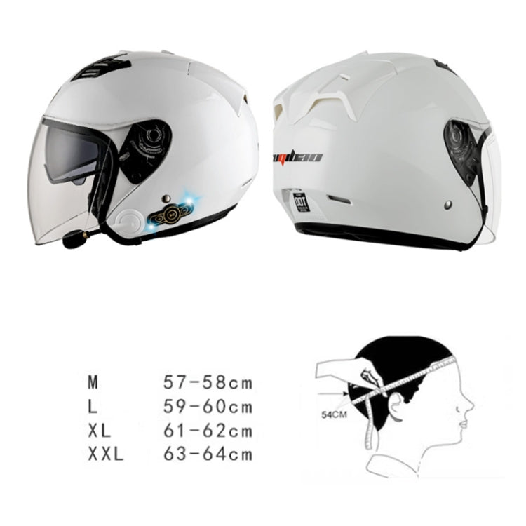 KUQIBAO Motorcycle Smart Bluetooth Sun Protection Double Lens Safety Helmet, Size: L(Matte Black+Gray Tail)