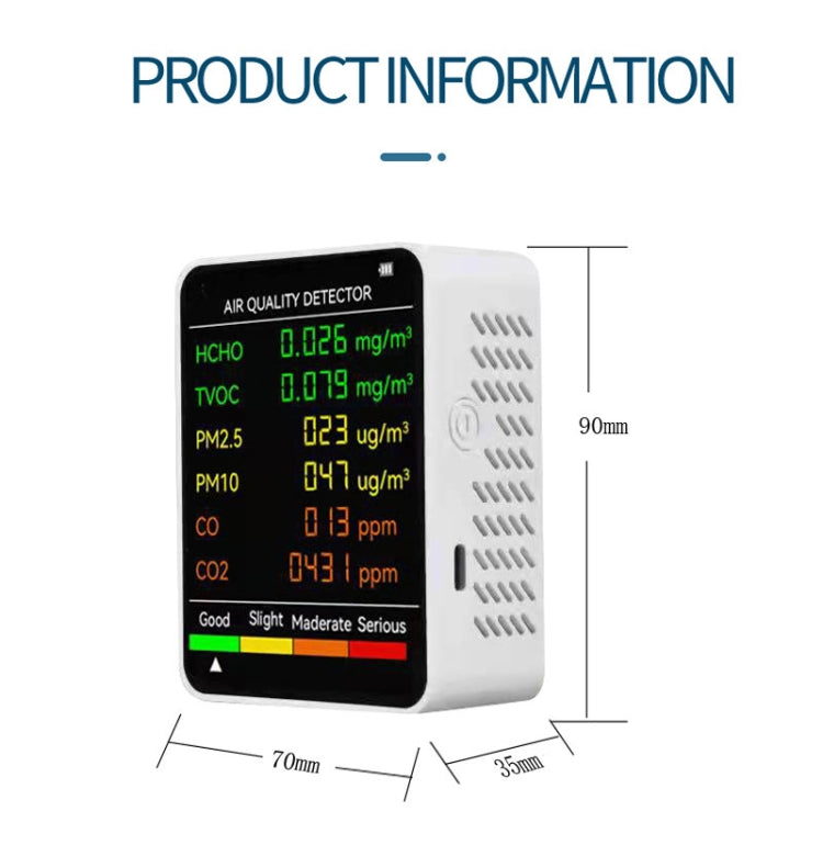 PM2.5/PM10 Air Quality Detector Indoor Air Quality Monitor(White)
