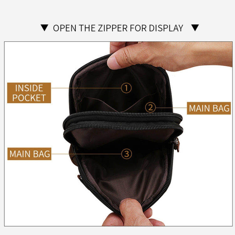 DEABOLAR Men Waist Bag Vertical Waist Belt Hanging Bag Outdoor Sports Mini Mobile Phone Bag(Black Double Layer))