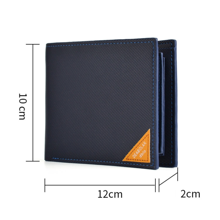 DEABOLAR Men Short Wallet Cross Pattern Tri-Fold Zipper Coin Purse Driver License Card Holder(Blue)