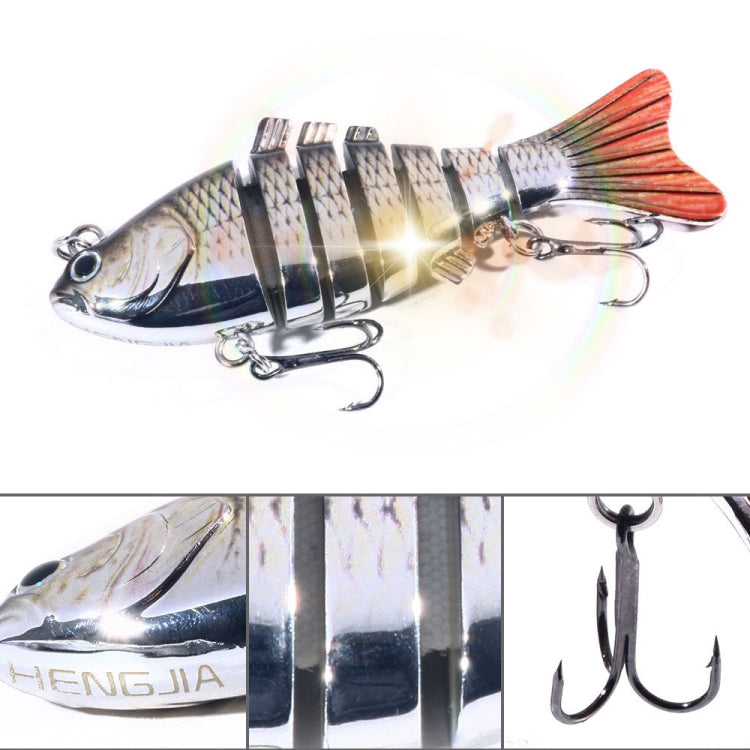 HENGJIA 10cm 24g Bionic Multi-Section Fish Bait Plastic Electroplating Fake Bait(2)