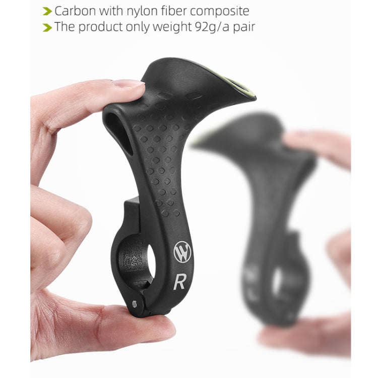 WEST BIKING Bike Cow Horns Fluorescent Deputy Handle Riding Equipment(Black)