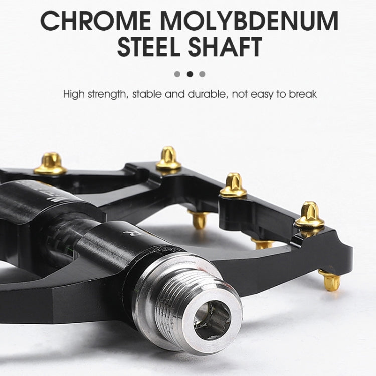 WEST BIKING 3 Bearings Ultralight Carbon Fiber Bushing Mountain Bike Pedal(Titanium)
