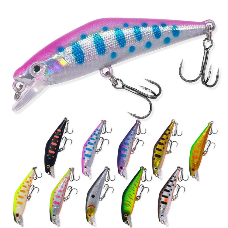 HENGJIA 5.7cm 3.4g Microbe Road Lures Slow Sinking Minnow Fake Bait, Color: 2