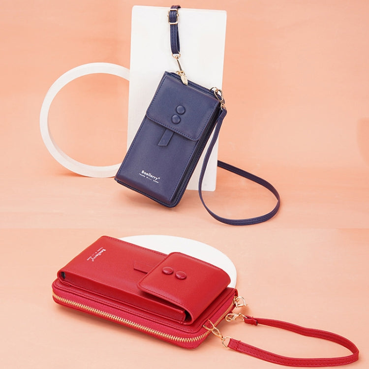 Baellerry Multifunctional Adjustable Crossbody Phone Bag Large Capacity Multi-card Slot Single-shoulder Bag(Navy Blue)