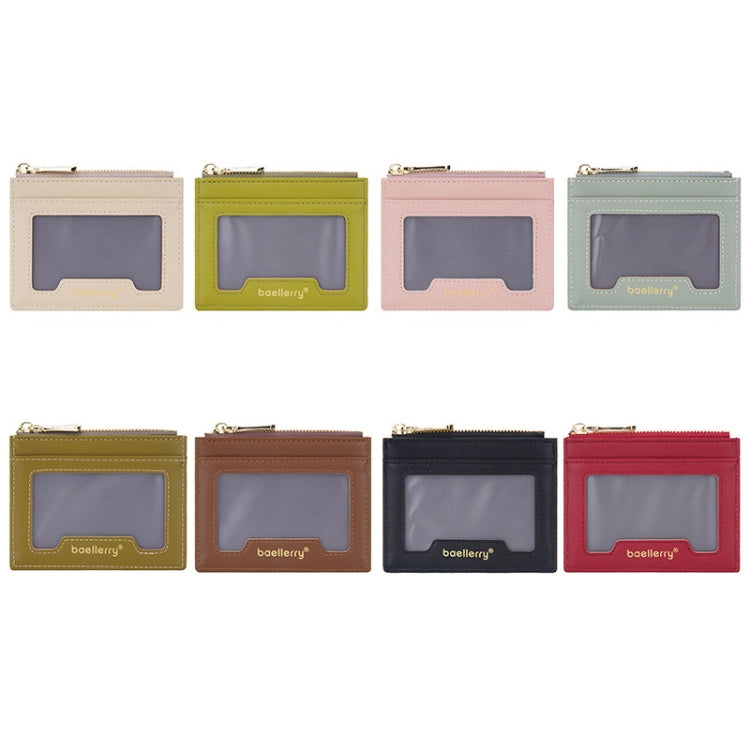 Baellerry Light and Thin Card Bag ID Card Holder Multifunctional Coin Purse(Pink)