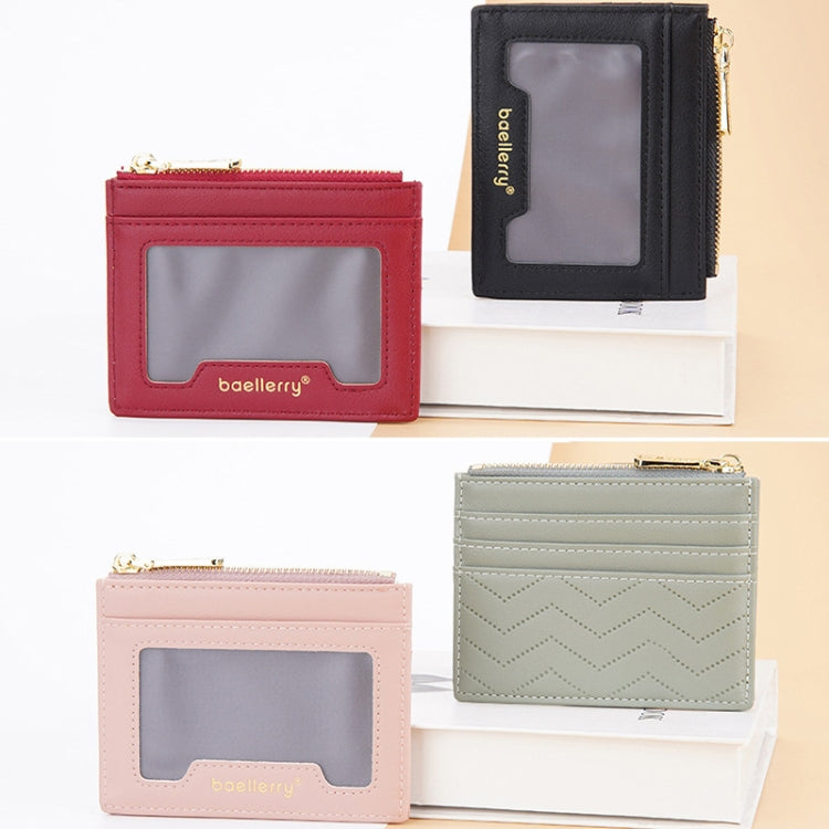 Baellerry Light and Thin Card Bag ID Card Holder Multifunctional Coin Purse(Yellow Green)