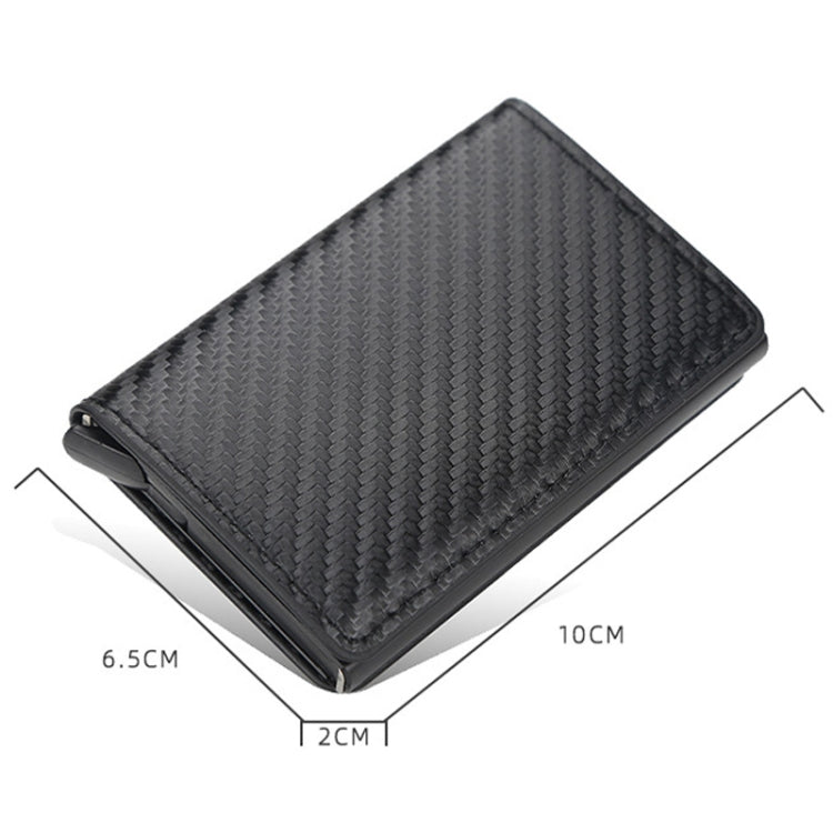 Baellerry RFID Anti-theft Plaid Leather Wallet Metal Aluminum Box Automatic Eject Type Card Holder(Gold)