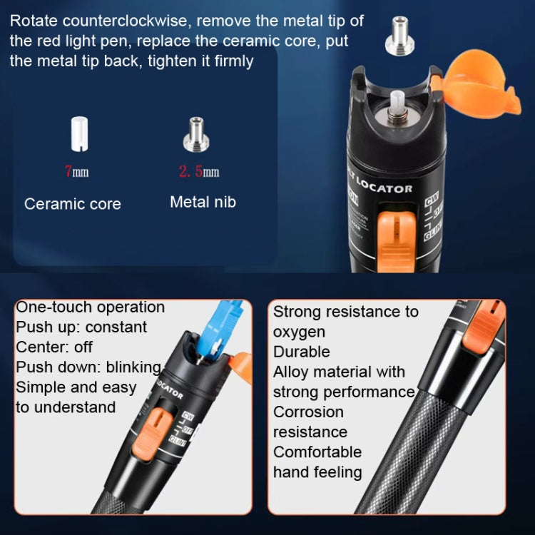Fiber Red Light Test Pen Red Light Sources Through Optical Pen Optical Fiber Detection, 10MW, 20MW, 30MW, 50MW