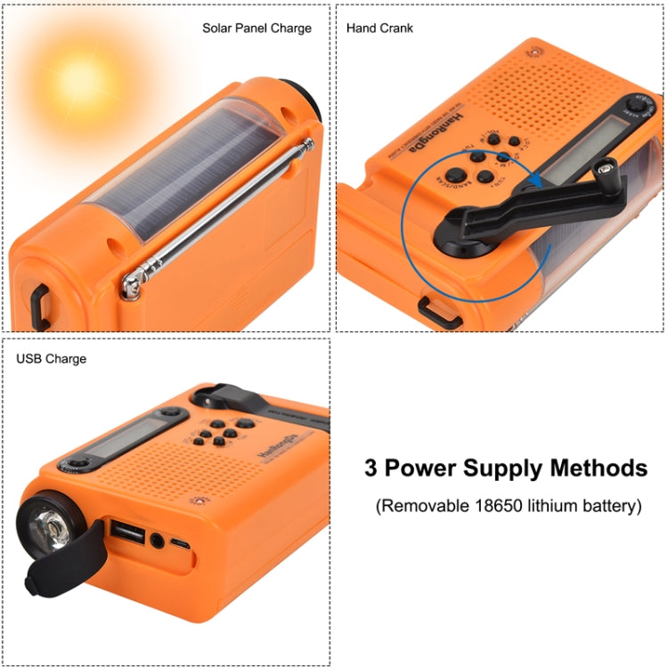 HanRongda HRD-900 LED Lighting Solar Hand Crank Power Generation NOAA Weather Warning Radio(Dark Green)