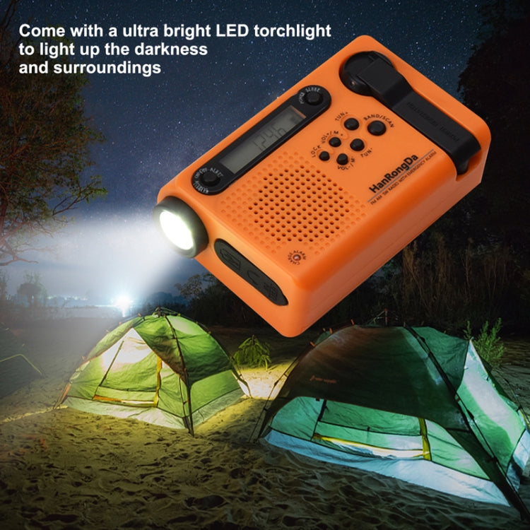 HanRongda HRD-900 LED Lighting Solar Hand Crank Power Generation NOAA Weather Warning Radio(Dark Green)