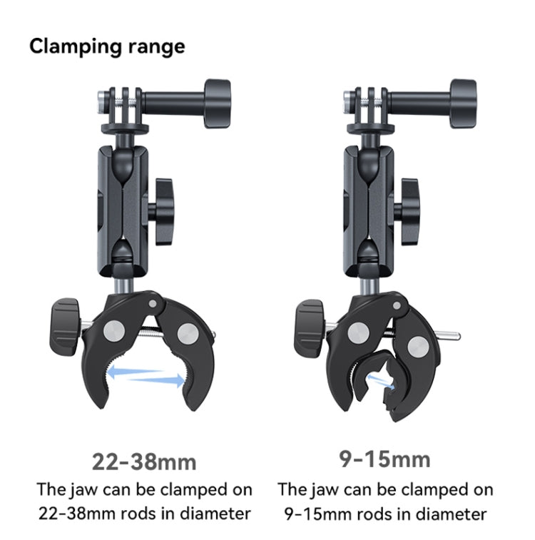 TELESIN Plastic Crab Claw Handlebar Tube Clamp For Sports Camera Mobile Phones