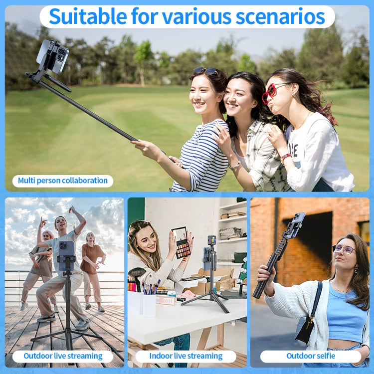 Pixel ST2 1.6m Anti Shake Selfie Stick Head Tripod Handheld Portable Folding Remote Control Outdoor Photo Stands(With Bluetooth Remote Control)